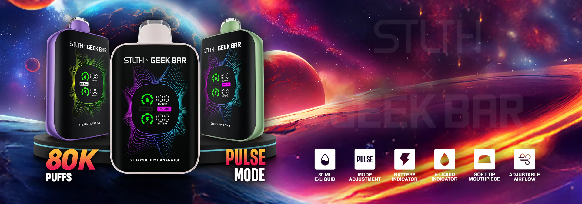 STLTH X GEEK BAR 80k/20mg/30ml