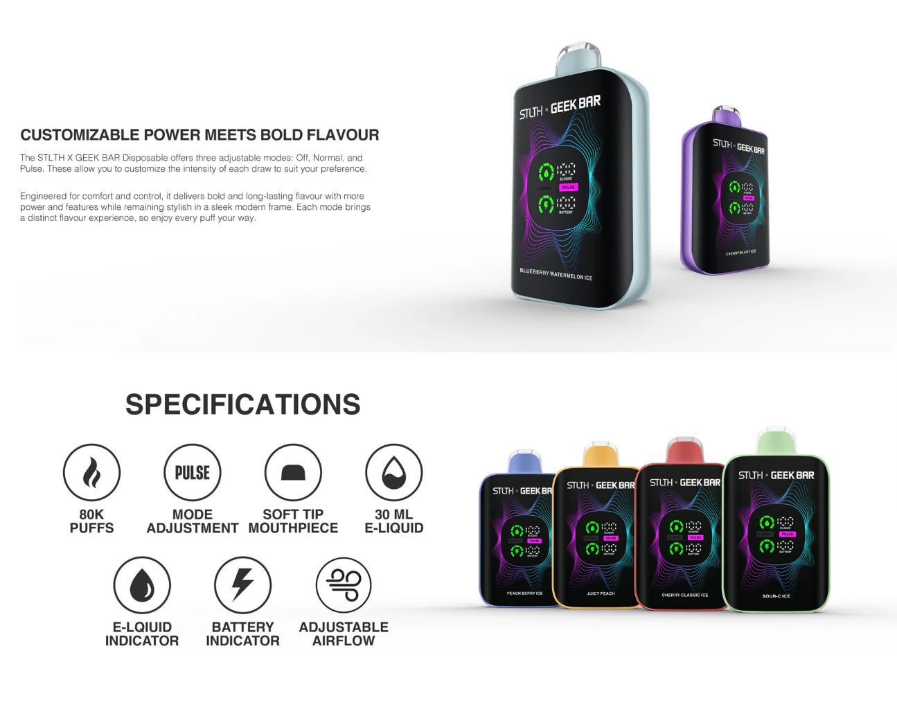 STLTH X GEEK BAR 80k/20mg/30ml