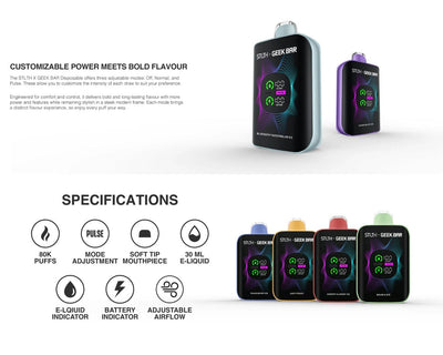 STLTH X GEEK BAR 80k/20mg/30ml