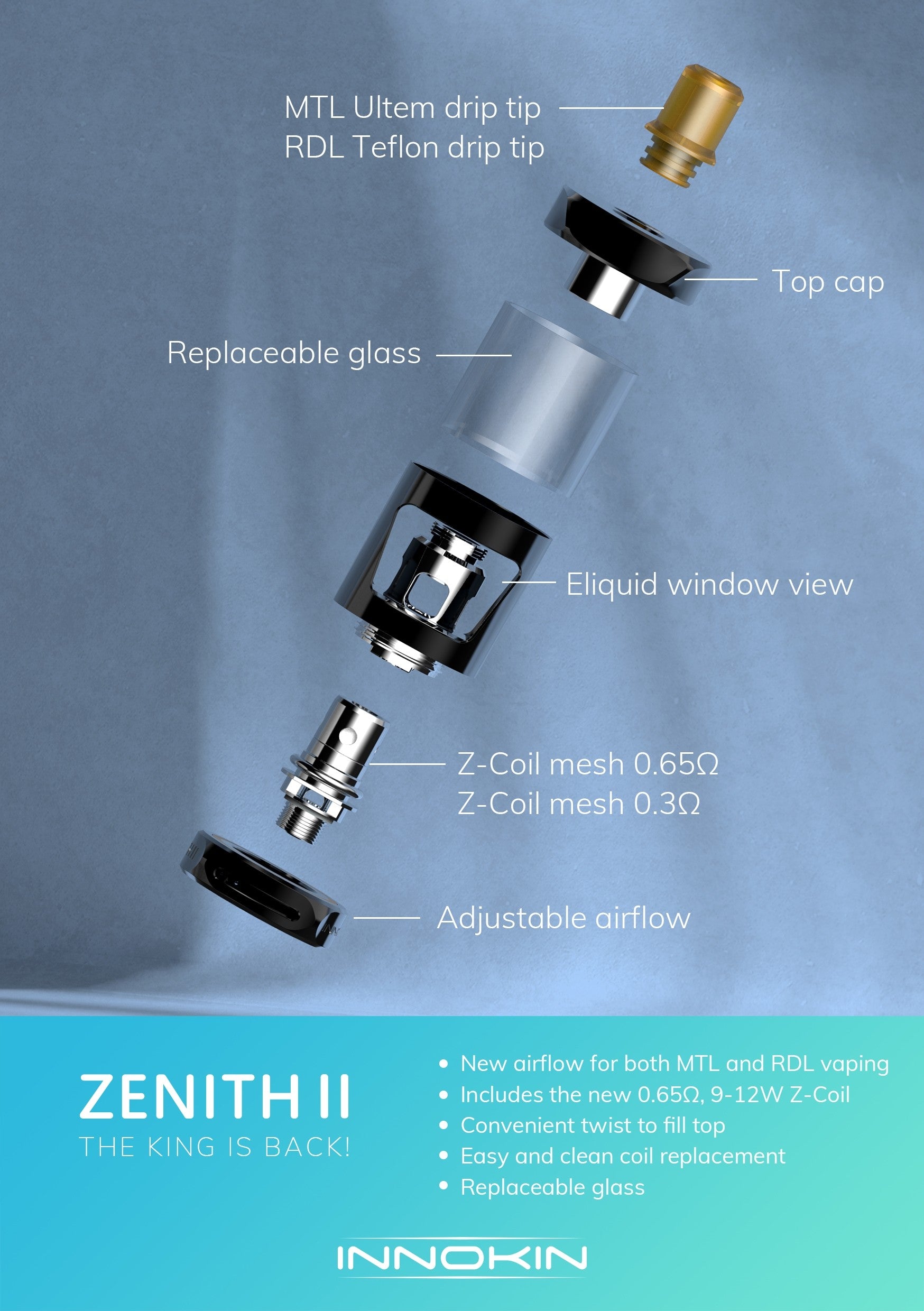 Innokin Zenith II 5.5ml Tank Canada, Calgary, Edmonton ecig and vape hardware - CoolVape.ca Innokin Zenith II 5.5ml Tank Canada, Calgary, Edmonton ecig and vape hardware - CoolVape.ca